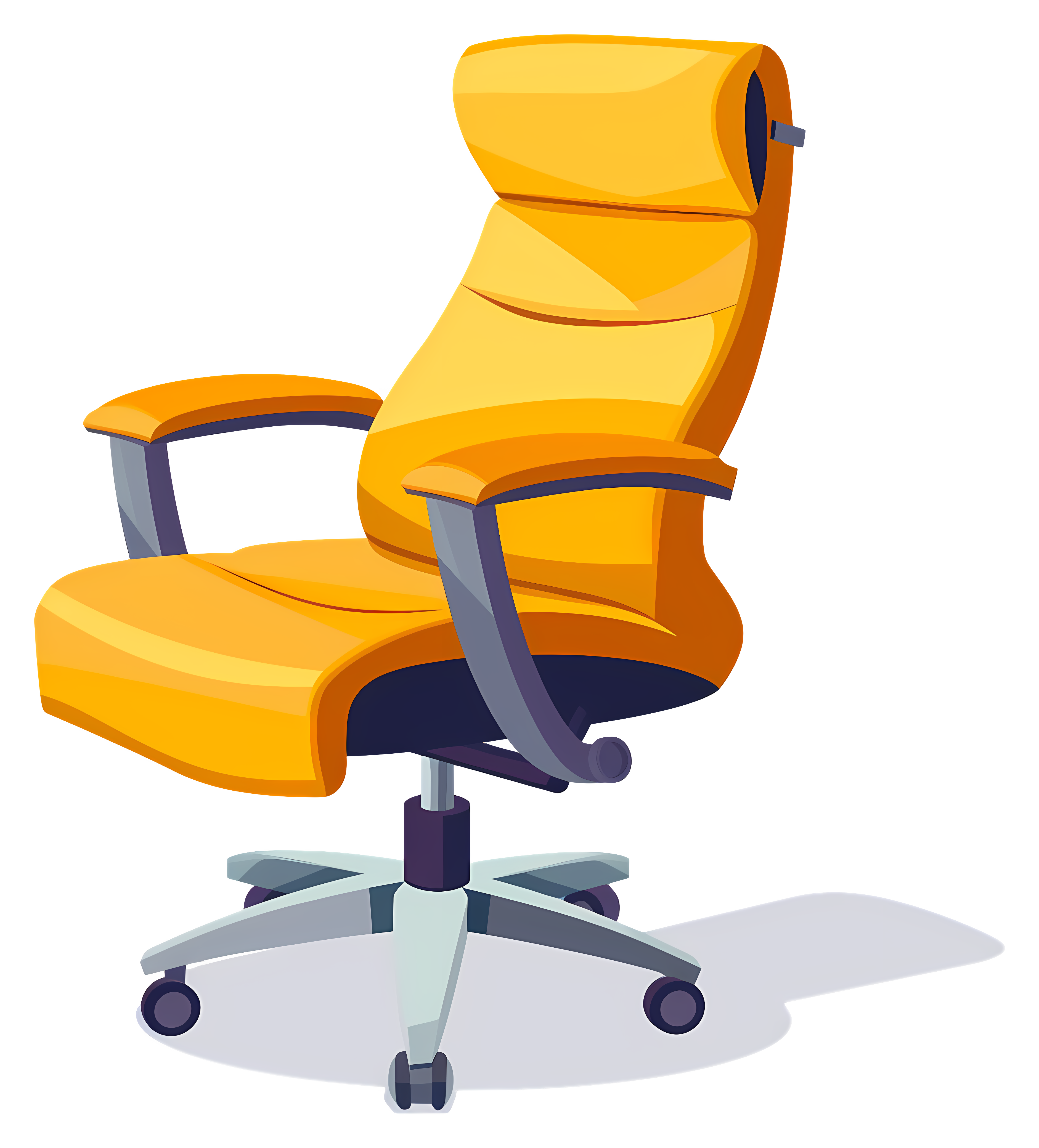 Yellow office chair with upholstery, no controls Clipart