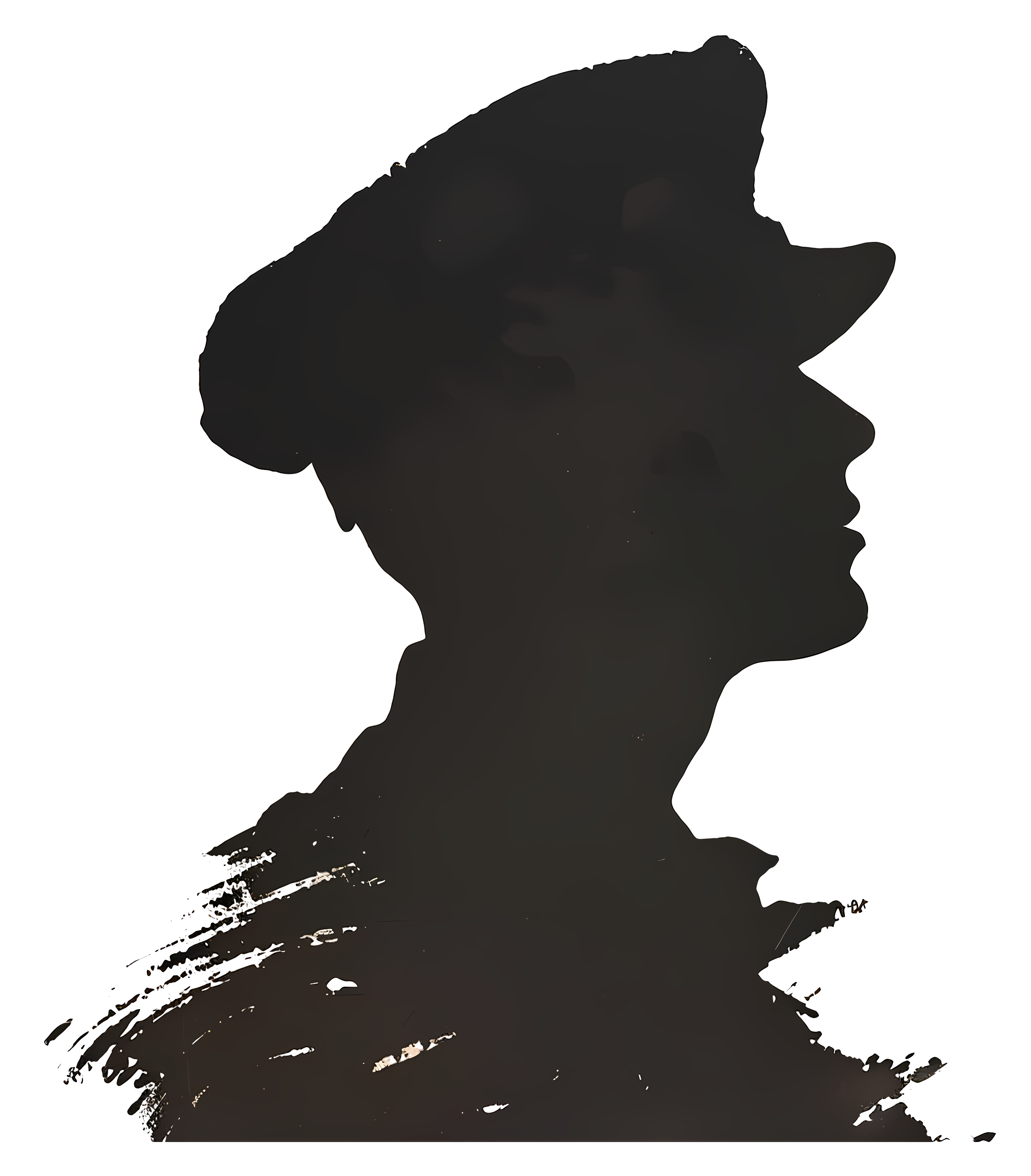 Silhouette of serious military man in uniform Clipart