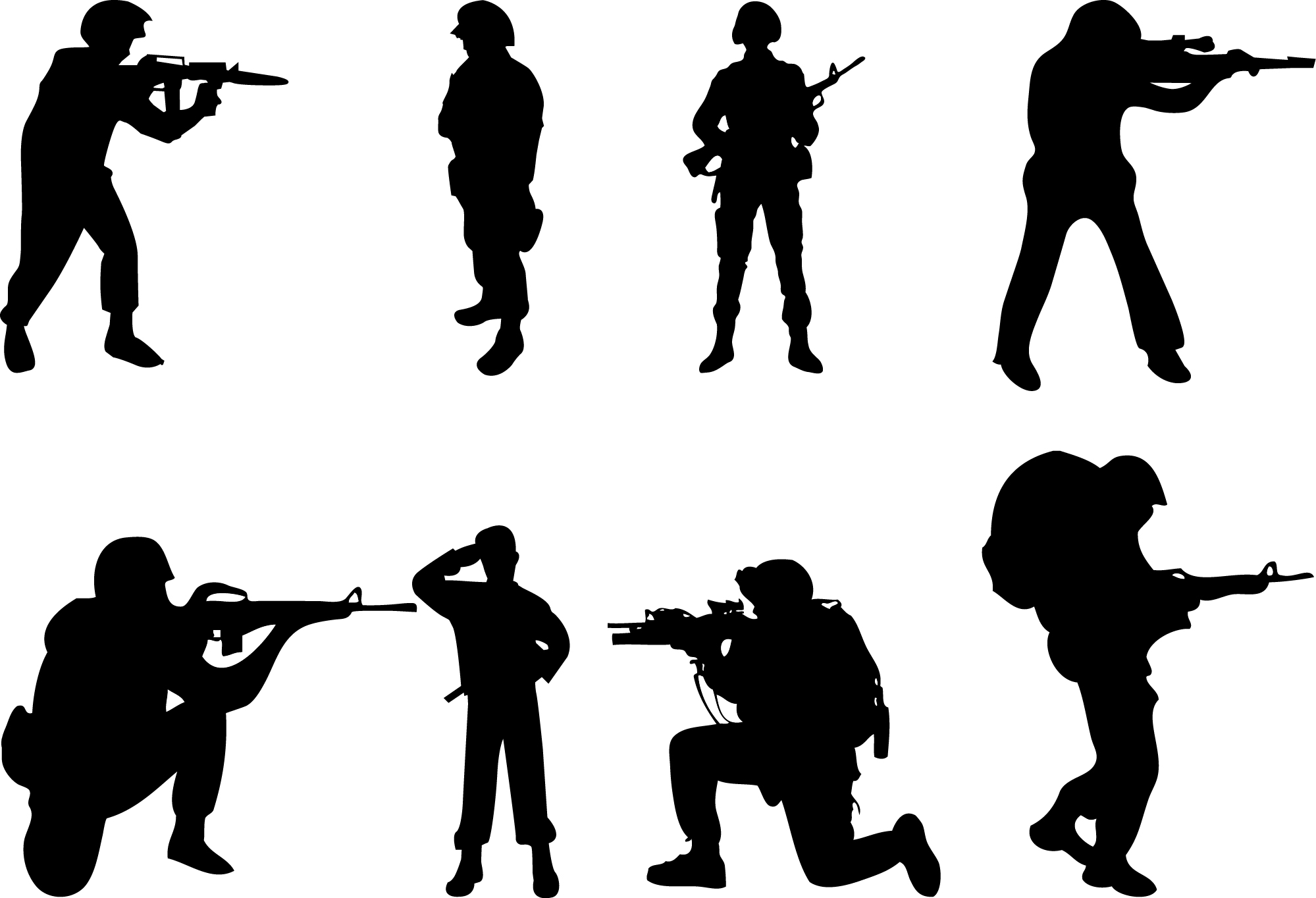 Army Soldier Silhouette Kid Clipart Clipart