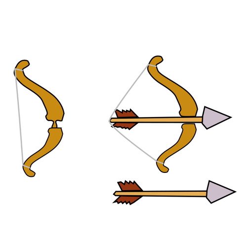 Bow And Arrow Made For A Game Clipart