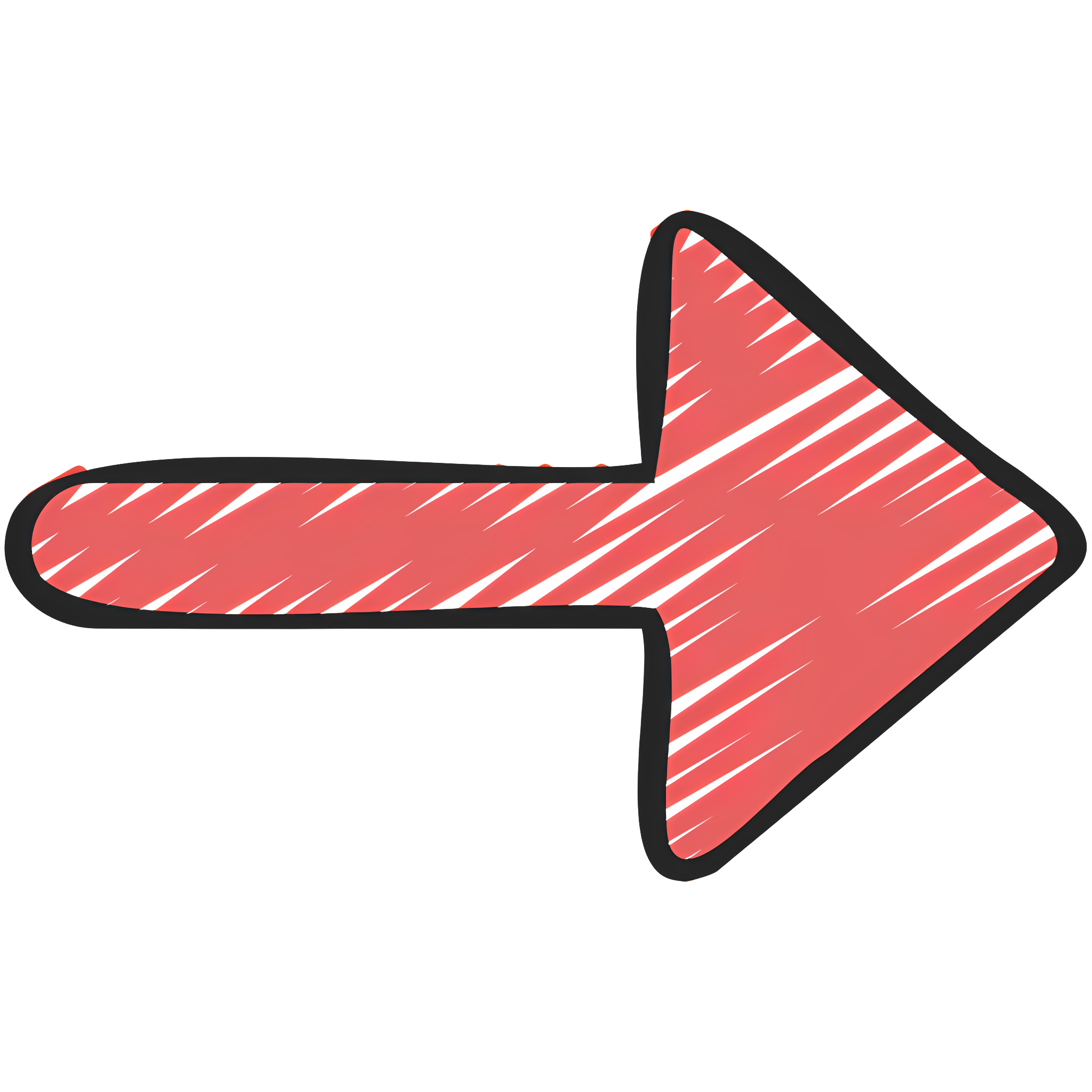 Red arrow points right on white background Clipart