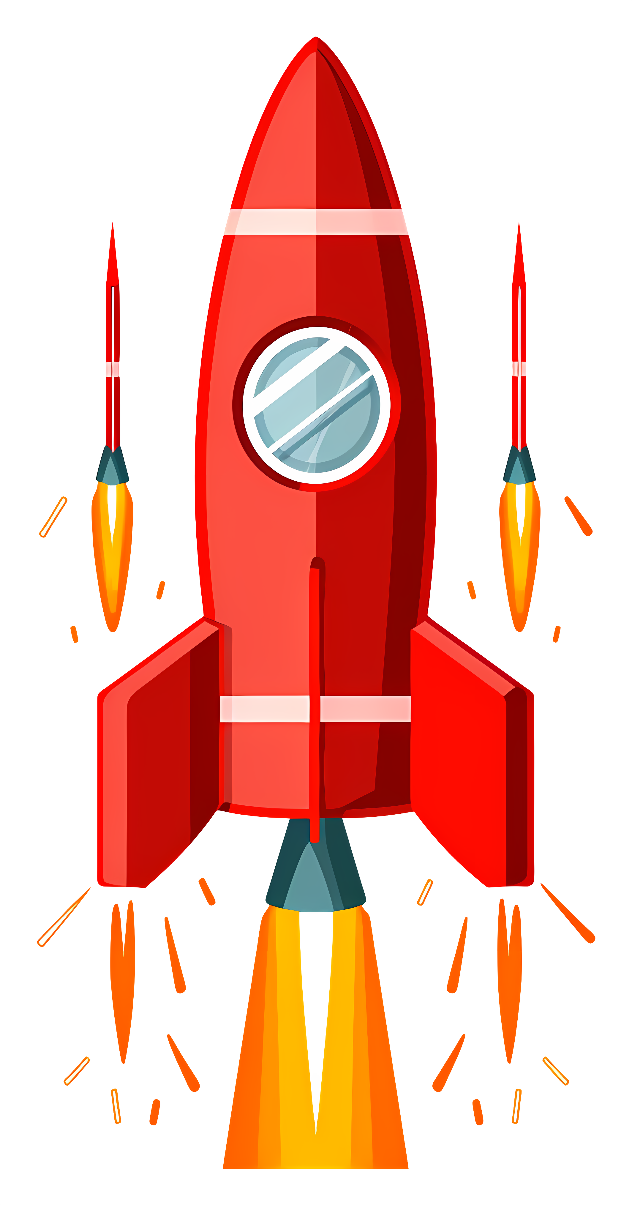 Rocket ship in space with yellow ships Clipart