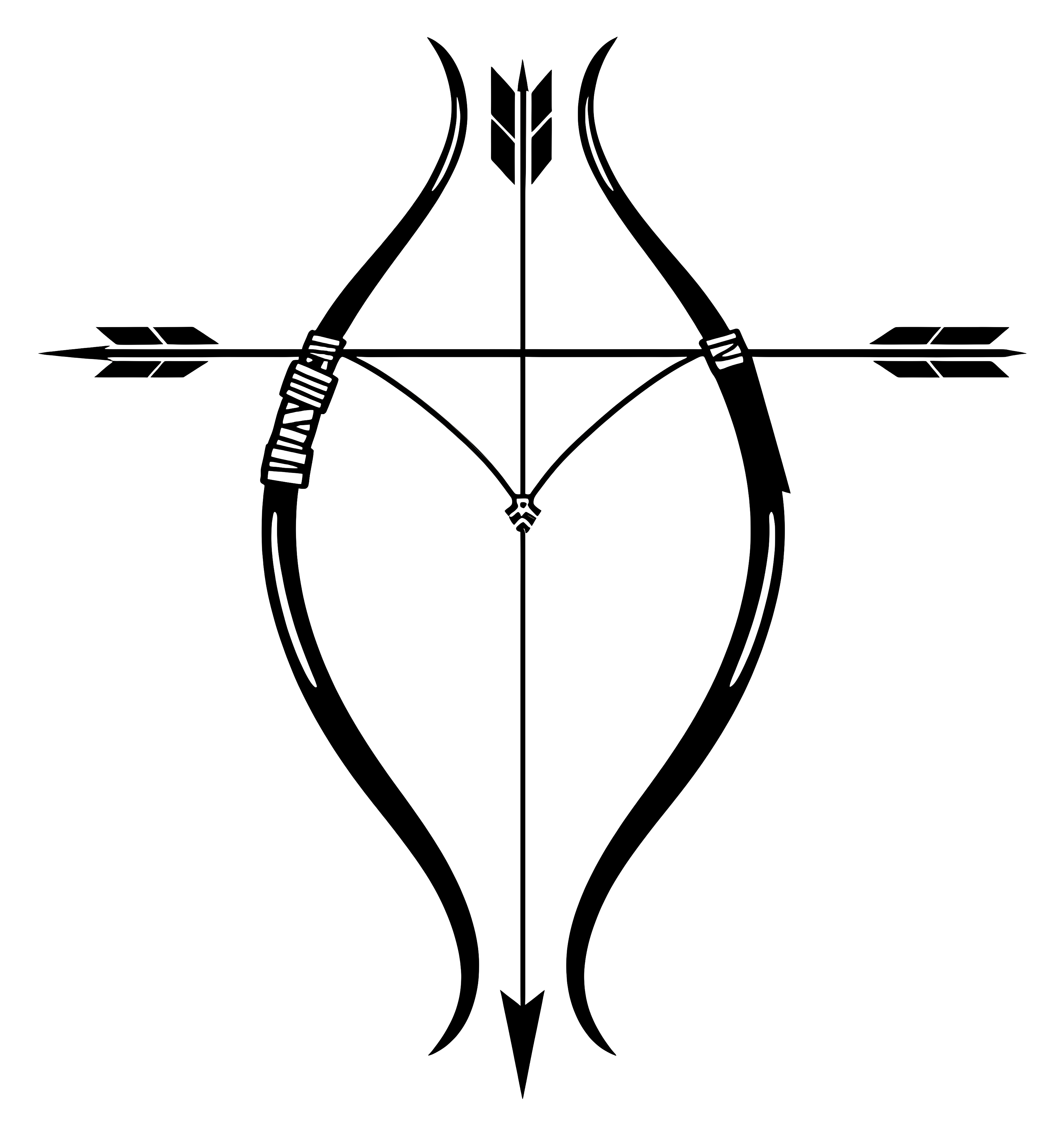 Simple black and white human body outline Clipart