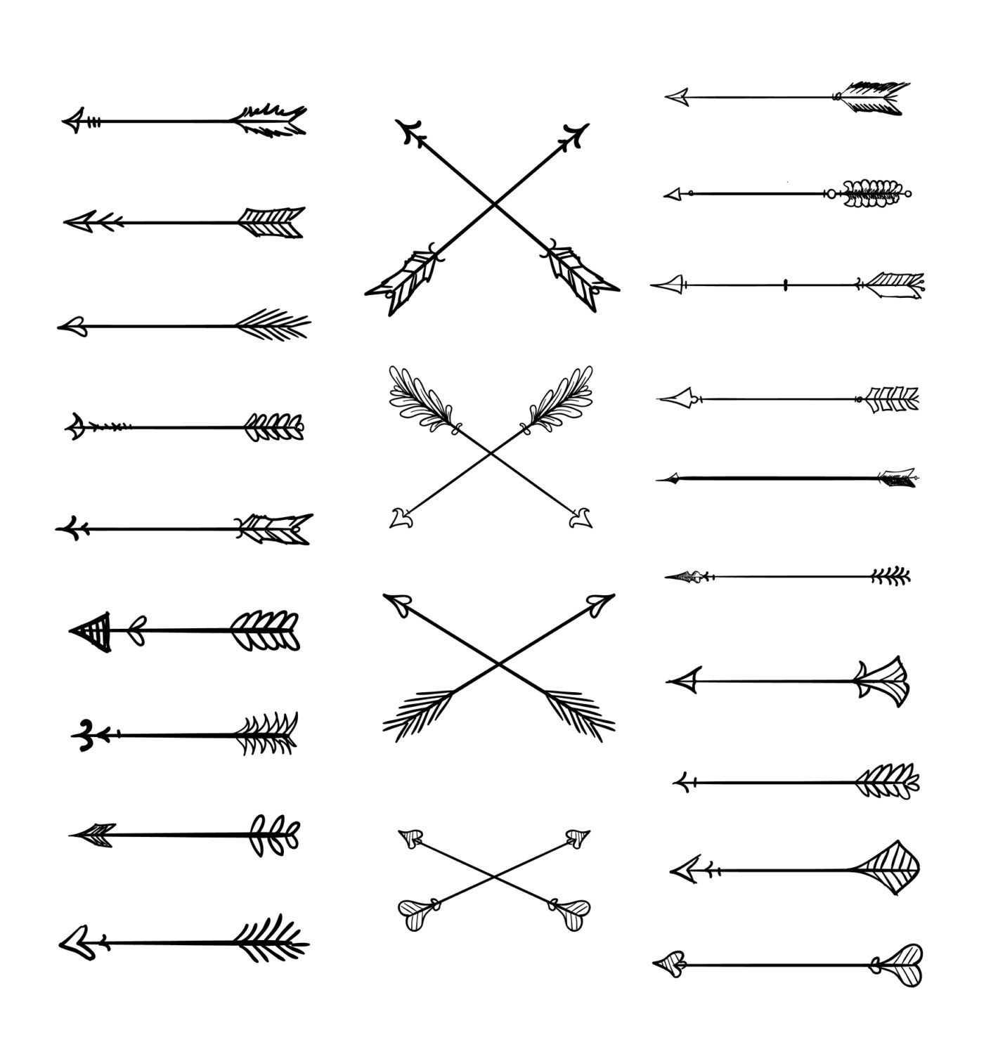 Hand Drawn Arrows Whimsical Arrow Doodle By Clipart