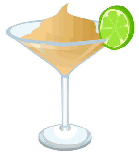Martini With Lime Slice Clipart