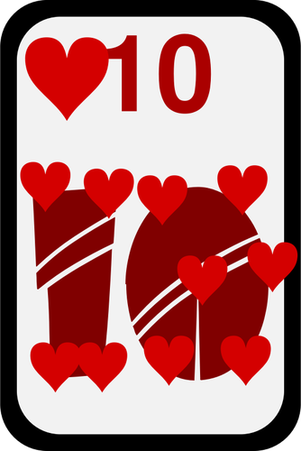 Ten Of Hearts Funky Playing Card Clipart