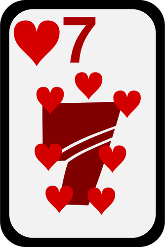 Seven Of Hearts Funky Playing Card Clipart