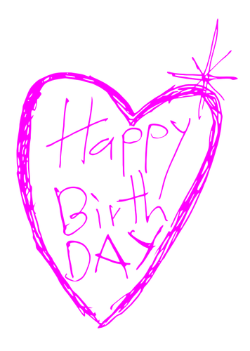 Happy Birthday With Heart Clipart