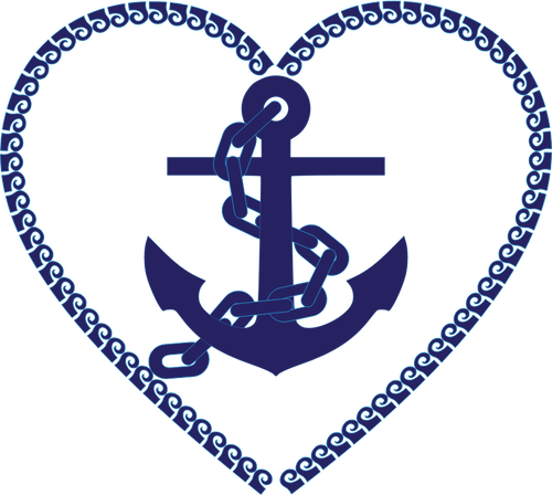 Nautical Heart In Blue Clipart