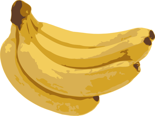 Clip Art Of Darkened Yellow Ripe Bananas Clipart