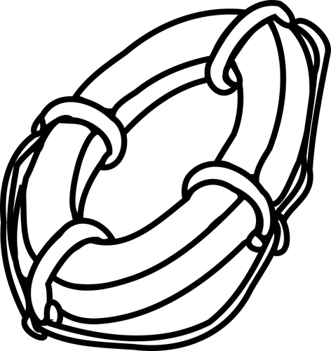 Clip Art Of Lifebelt In Black And White Clipart