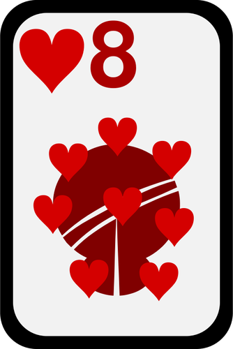 Eight Of Hearts Funky Playing Card Clipart