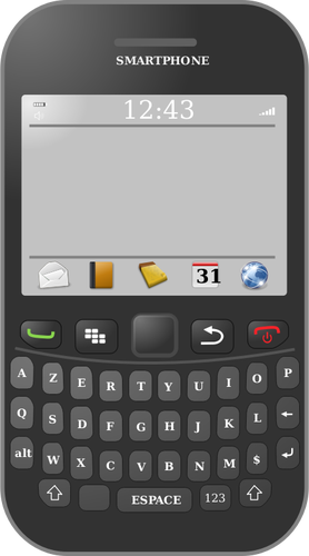 Smartphone With Azerty Keyboard Clipart