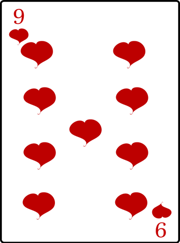 Nine Of Hearts Playing Card Clipart