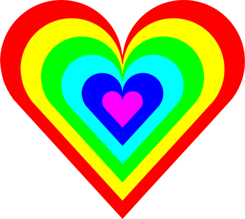 Six Colored Heart Clipart