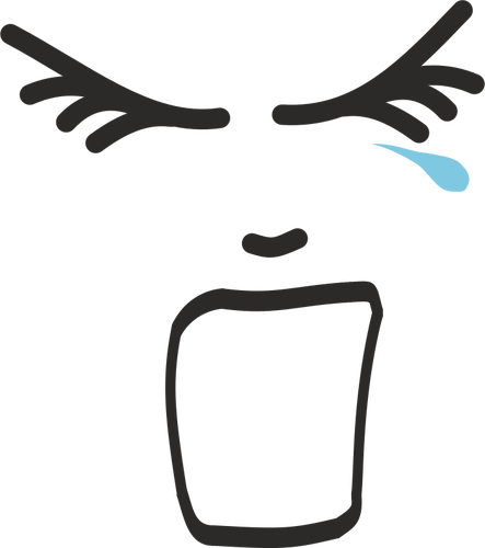 Crying Face Line Art Clipart