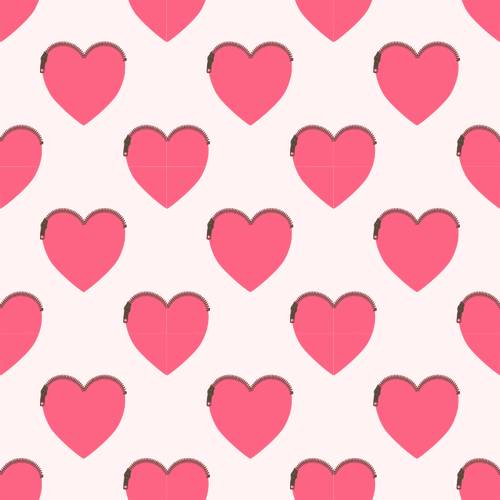 Heart-Shaped Purse Seamless Pattern Clipart