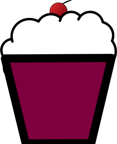 Clip Art Of Purple Cupcake With A Cherry Clipart