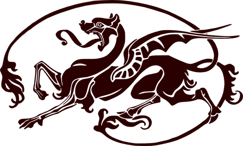 Art Nouveau Dragon Clipart