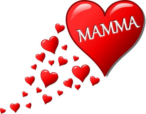 Hearts For Mom In Italian Clipart