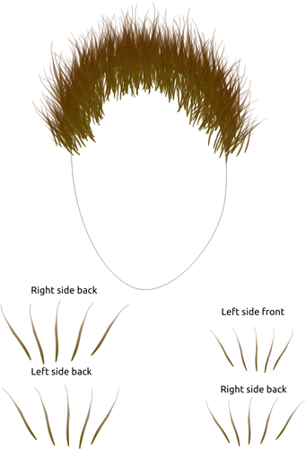 Image Of Man'S Face Shape With Hair Parts Clipart