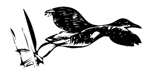 King Rail Bird Taking Off Line Art Clipart