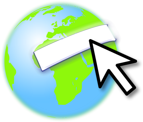Earth Logo With A Mouse Pointer Clipart