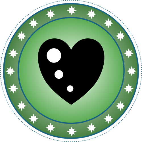 Green Heart Badge Clipart