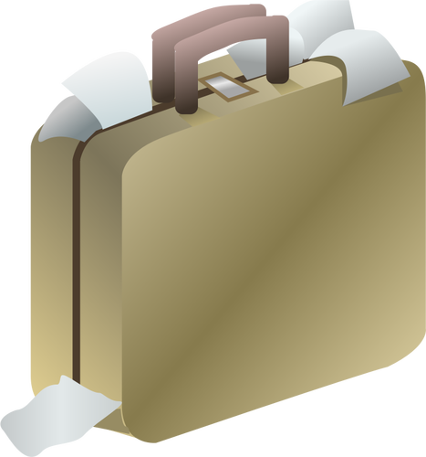 Clip Art Of Brown Shiny Business Luggage Clipart