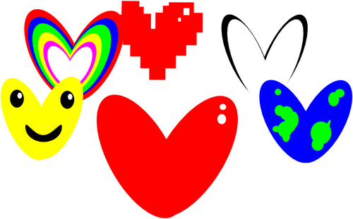 Set Of Hearts Clipart