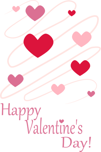 Of Pink Hearts Valetine'S Day Card Clipart