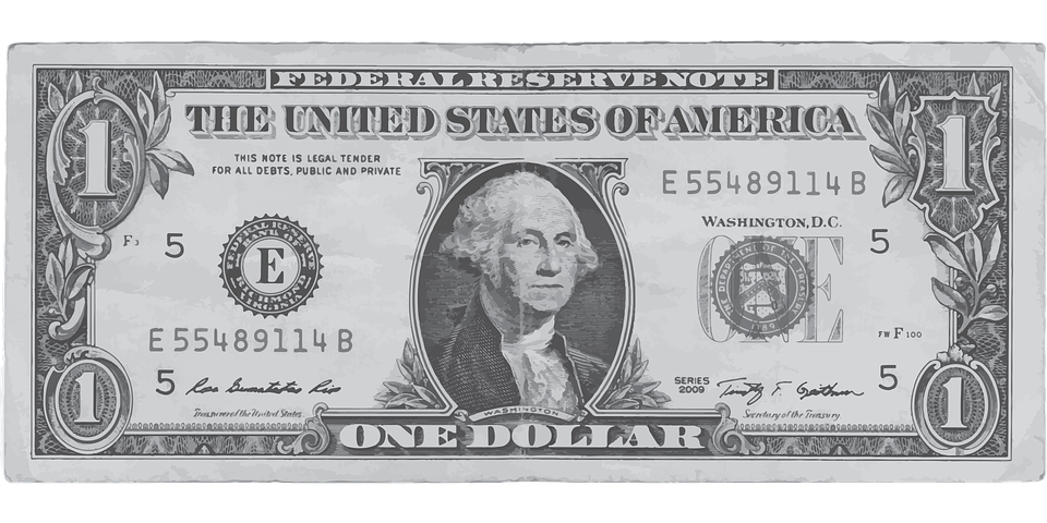 Five-Dollar United Banknote Penny Bill Dollar One-Dollar Clipart
