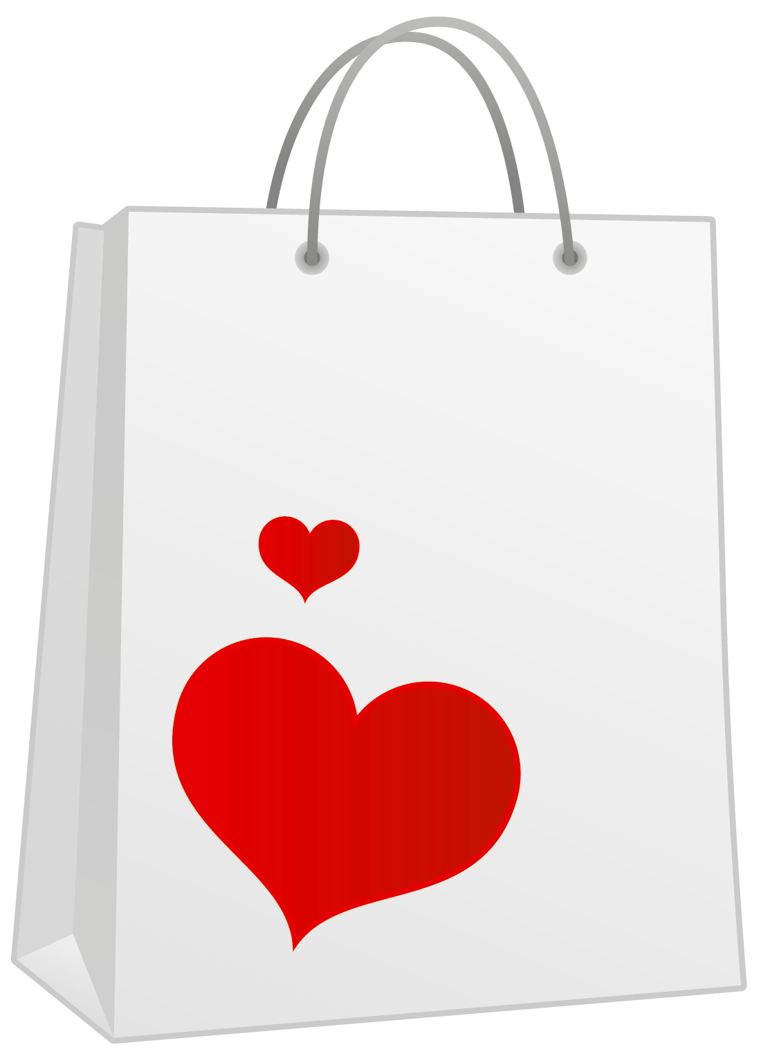 Heart Shopping Valentine Bag Paper Red Icon Clipart