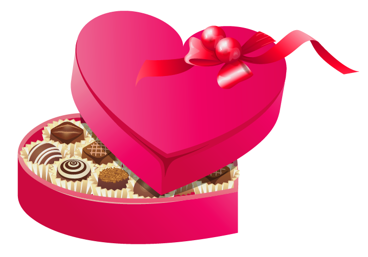 Box Heart Chocolates Art Valentine'S Valentines Chocolate Clipart