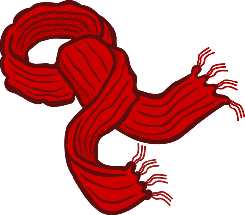 Red Scarf Line Art Clipart