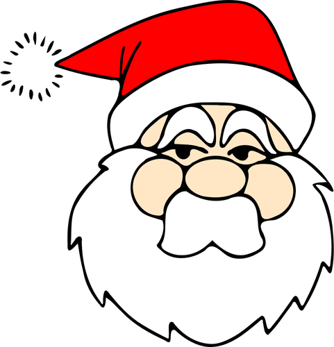 Line Art Of Santa Claus Clipart