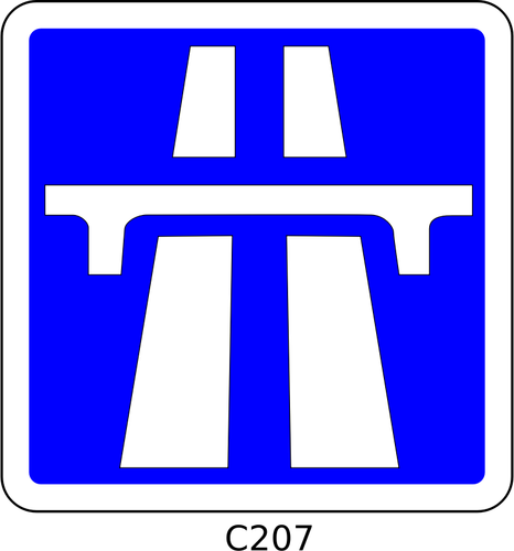 Of Start Of Motorway Section Roadsign Clipart