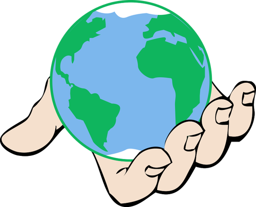 Earth Globe In Hand Clipart