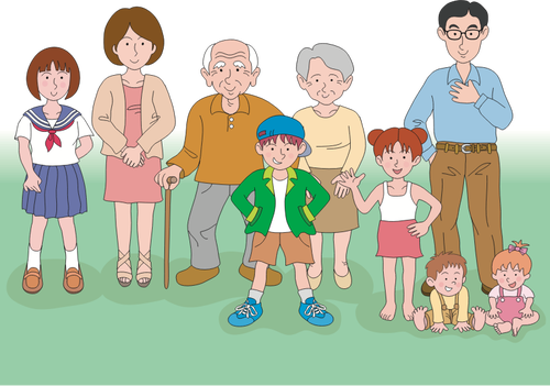 Multi-Generational Family Clip Art Clipart