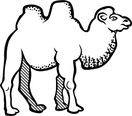 Drawing Of Camel With Spotty Throat Line Art Clipart