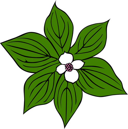 Flower With Green Leaves Art Clipart