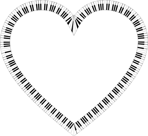Piano Keys Heart Clipart