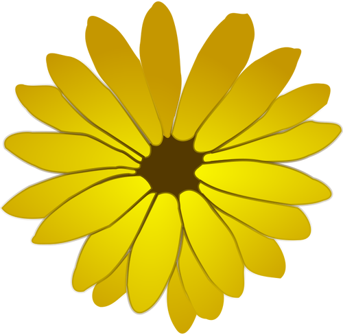 Clip Art Of Color Flower Blooming With A Lot Of Petals Clipart