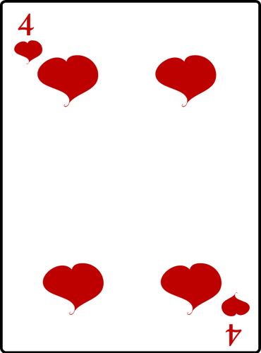 Four Of Hearts Playing Card Clipart