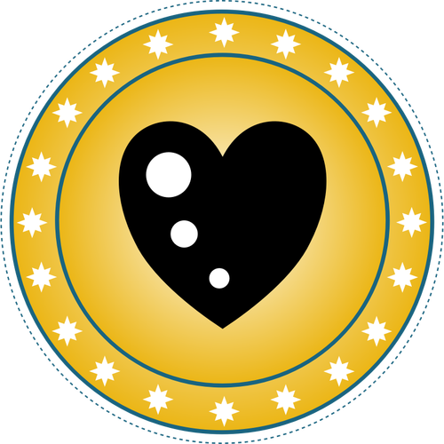 Yellow Heart Badge Clipart