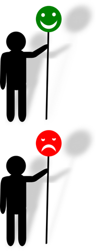 Clip Art Of Happy And Unhappy Signs In Color Clipart
