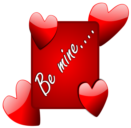 Be Mine Sign With Hearts Clipart