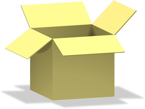 Of Opened Yellow Carton Box Clipart