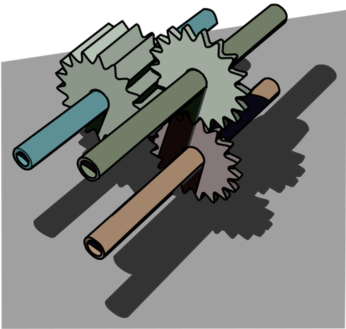 Starter Gears With Rods Clipart