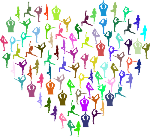 Heart Made Of Yoga Poses Clipart